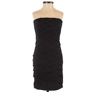 Bailey Blue Black Strapless Cocktail Dress